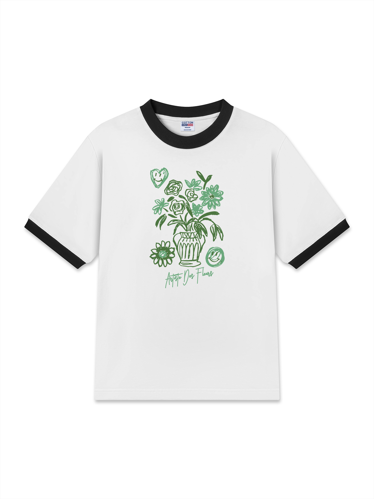 Áo Thun Ringer Relaxed Fit Floral Artiste Des Fleurs