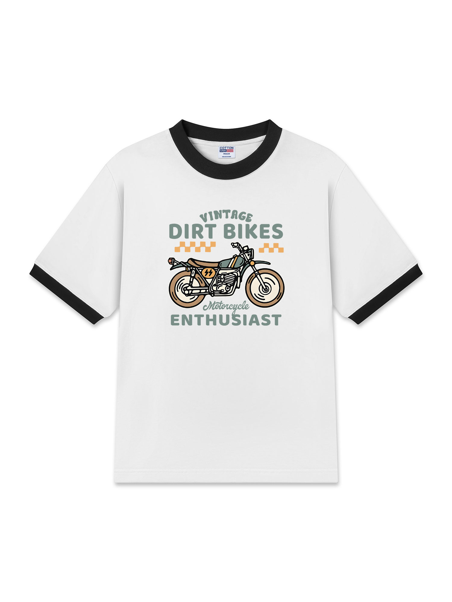 Áo Thun Ringer Relaxed Fit Vintage Dirt Bike