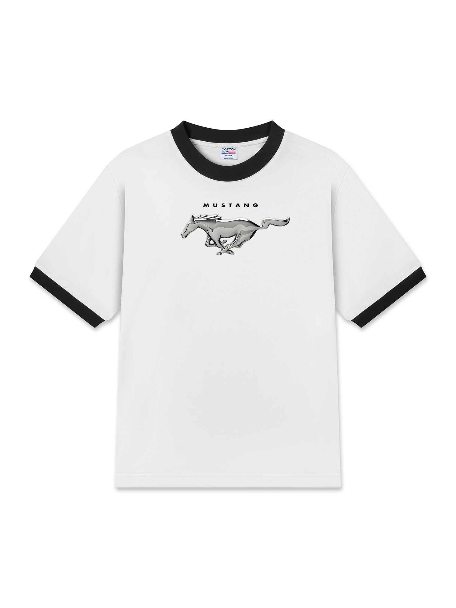 Áo Thun Ringer Relaxed Fit Mustang Horse Logo