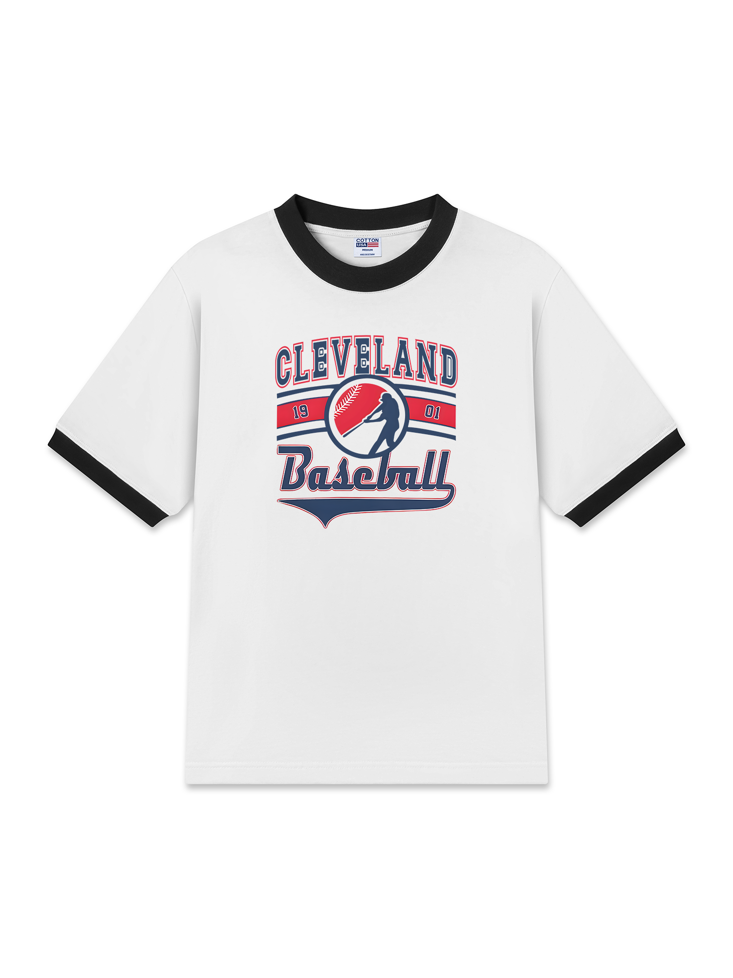 Áo Thun Ringer Relaxed Fit Baseball Cleveland