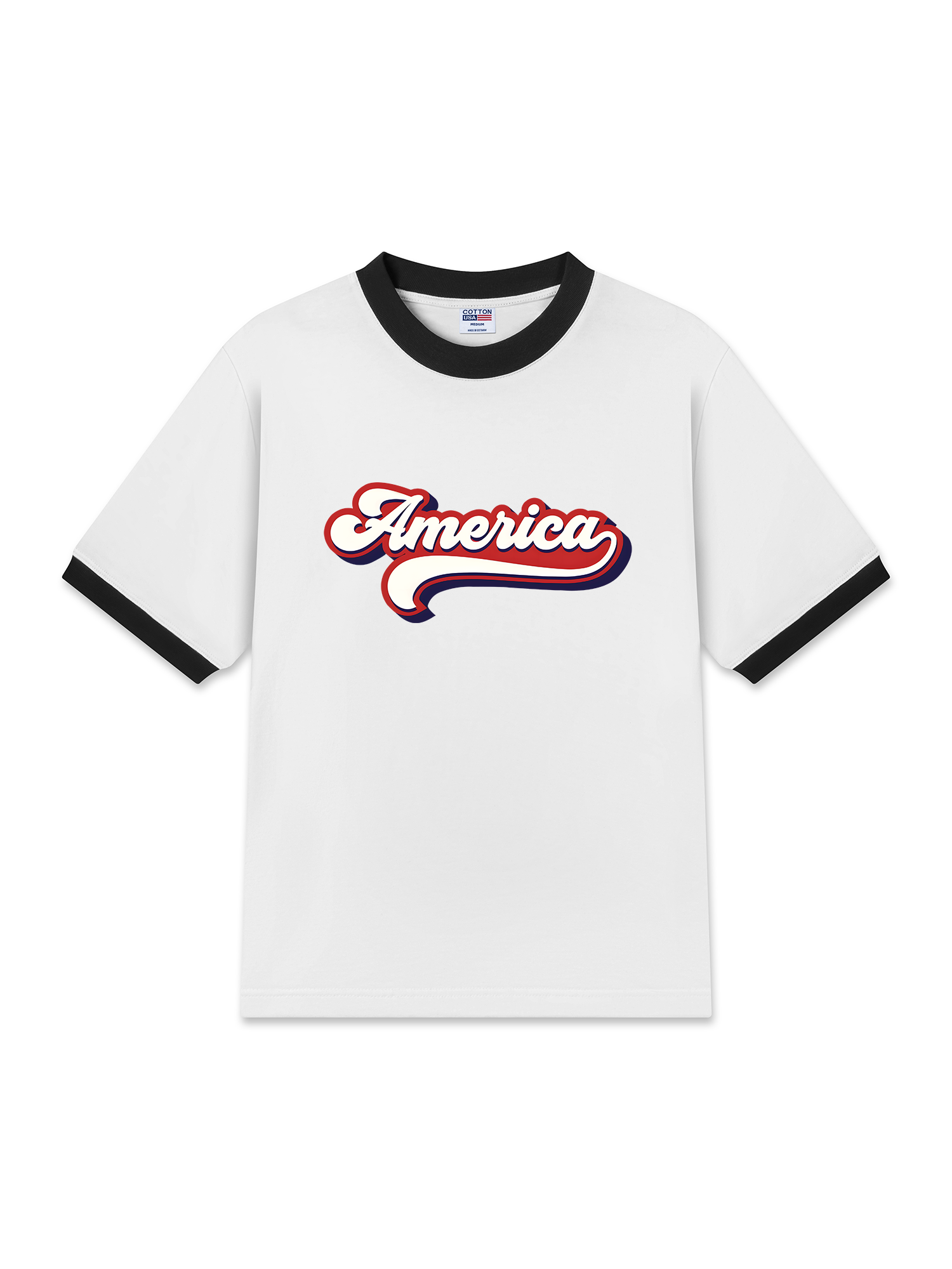 Áo Thun Ringer Relaxed Fit USA Vintage America