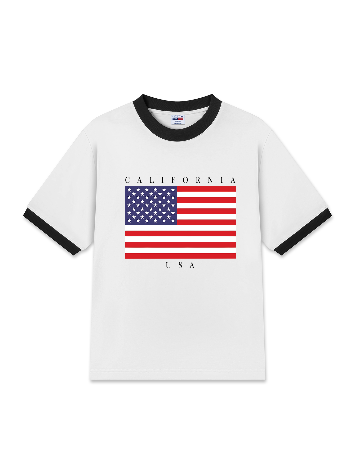 Áo Thun Ringer Relaxed Fit USA California Basic Style