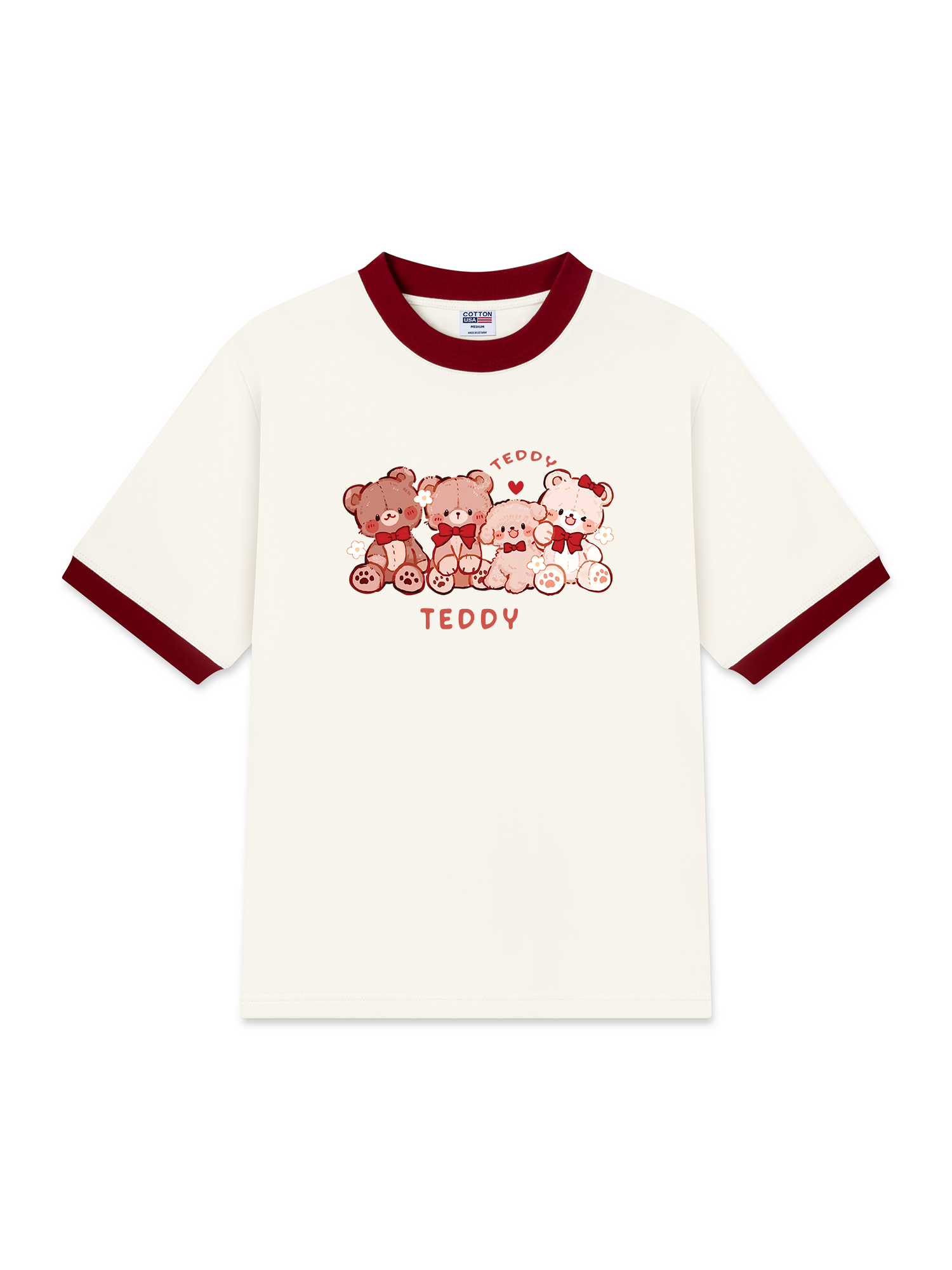 Áo Thun Ringer Relaxed Fit Sweet Teddy