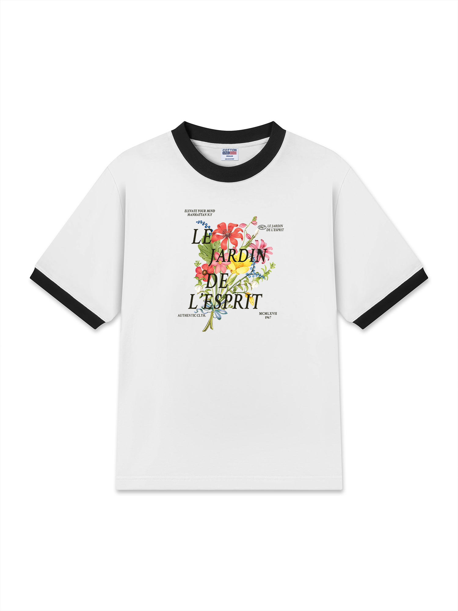 Áo Thun Ringer Relaxed Fit Floral Authentic