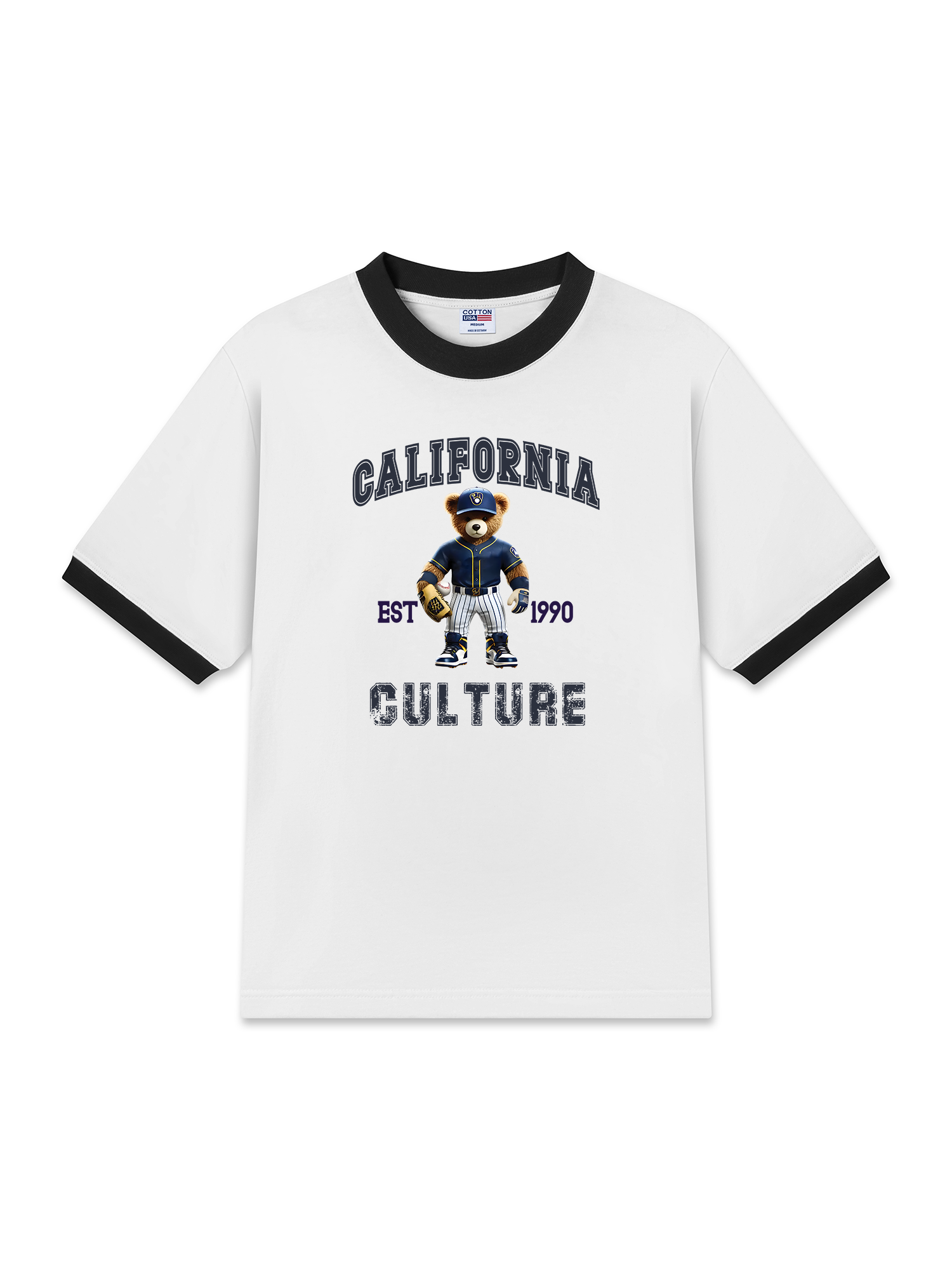 Áo Thun Ringer Relaxed Fit Baseball California Culture