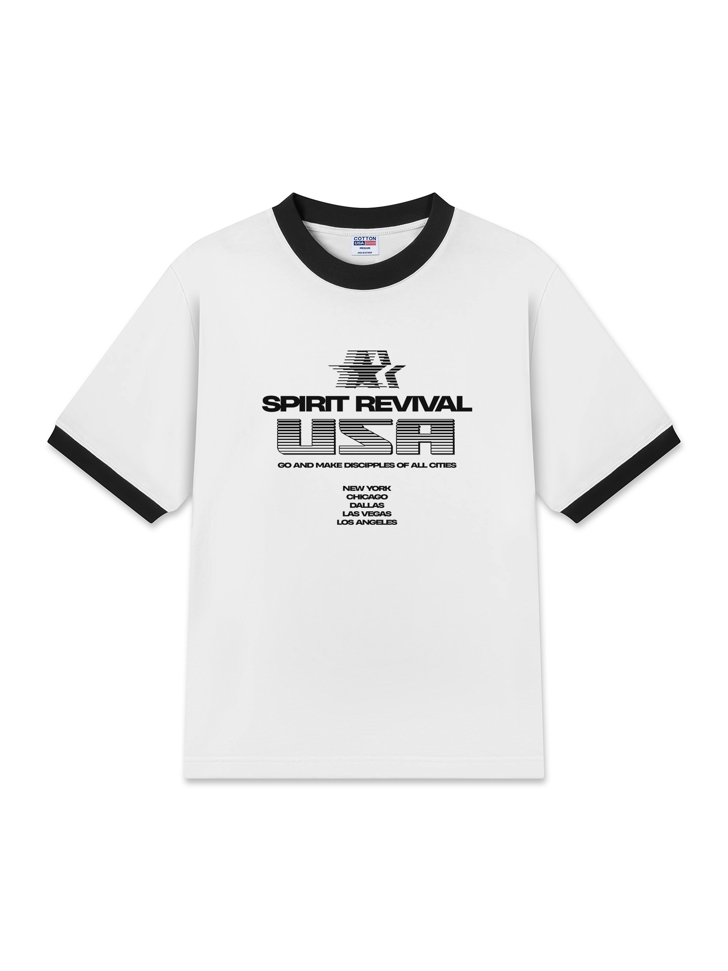 Áo Thun Ringer Relaxed Fit USA Spirit Revival