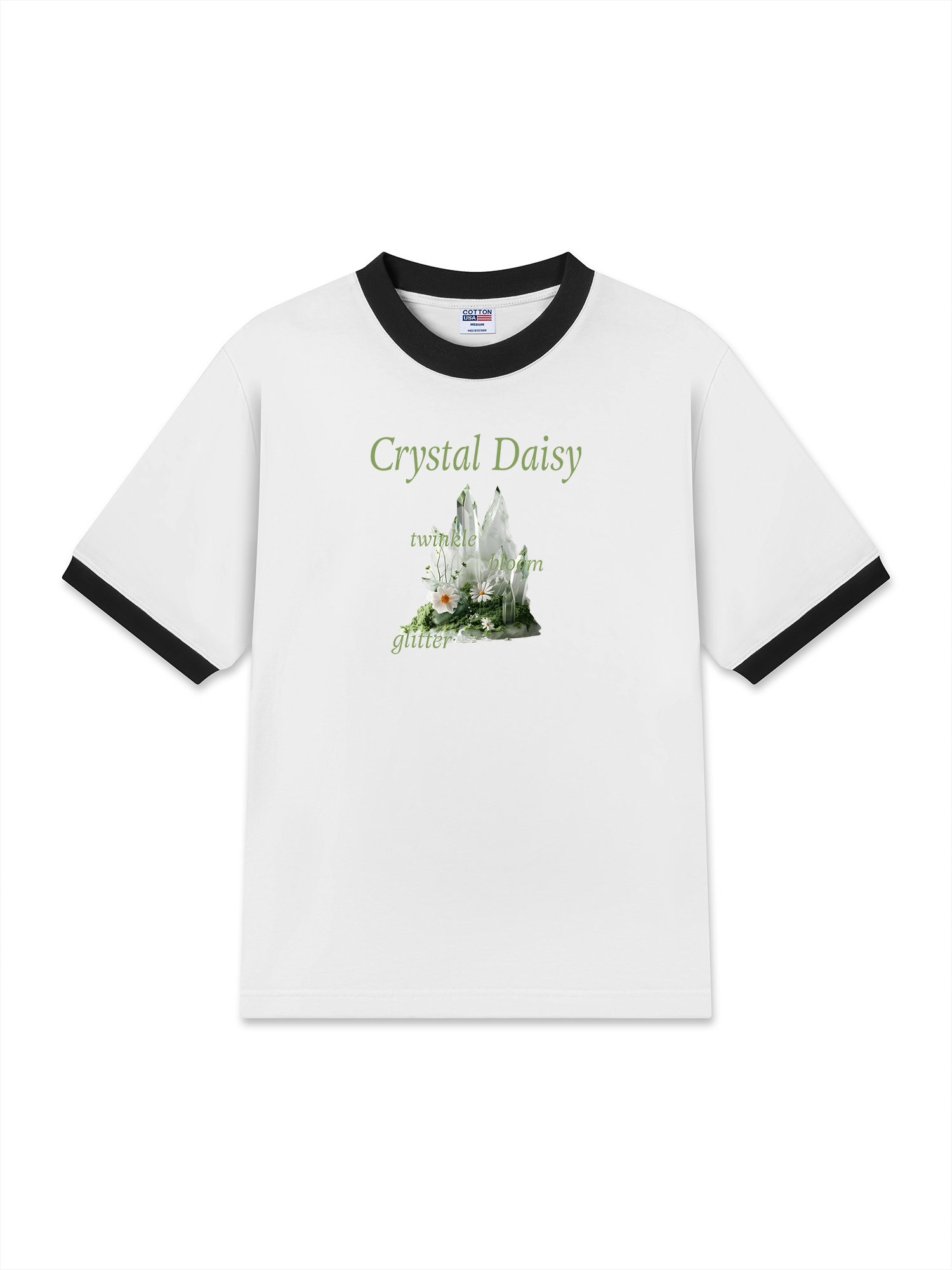 Áo Thun Ringer Relaxed Fit Floral Crytsal Daisy