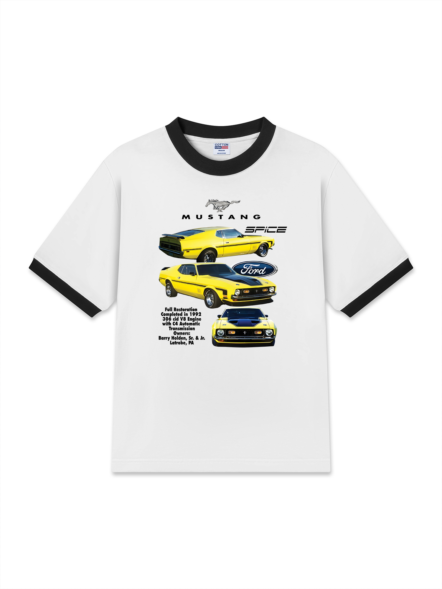 Áo Thun Ringer Relaxed Fit Mustang Yellow Ford