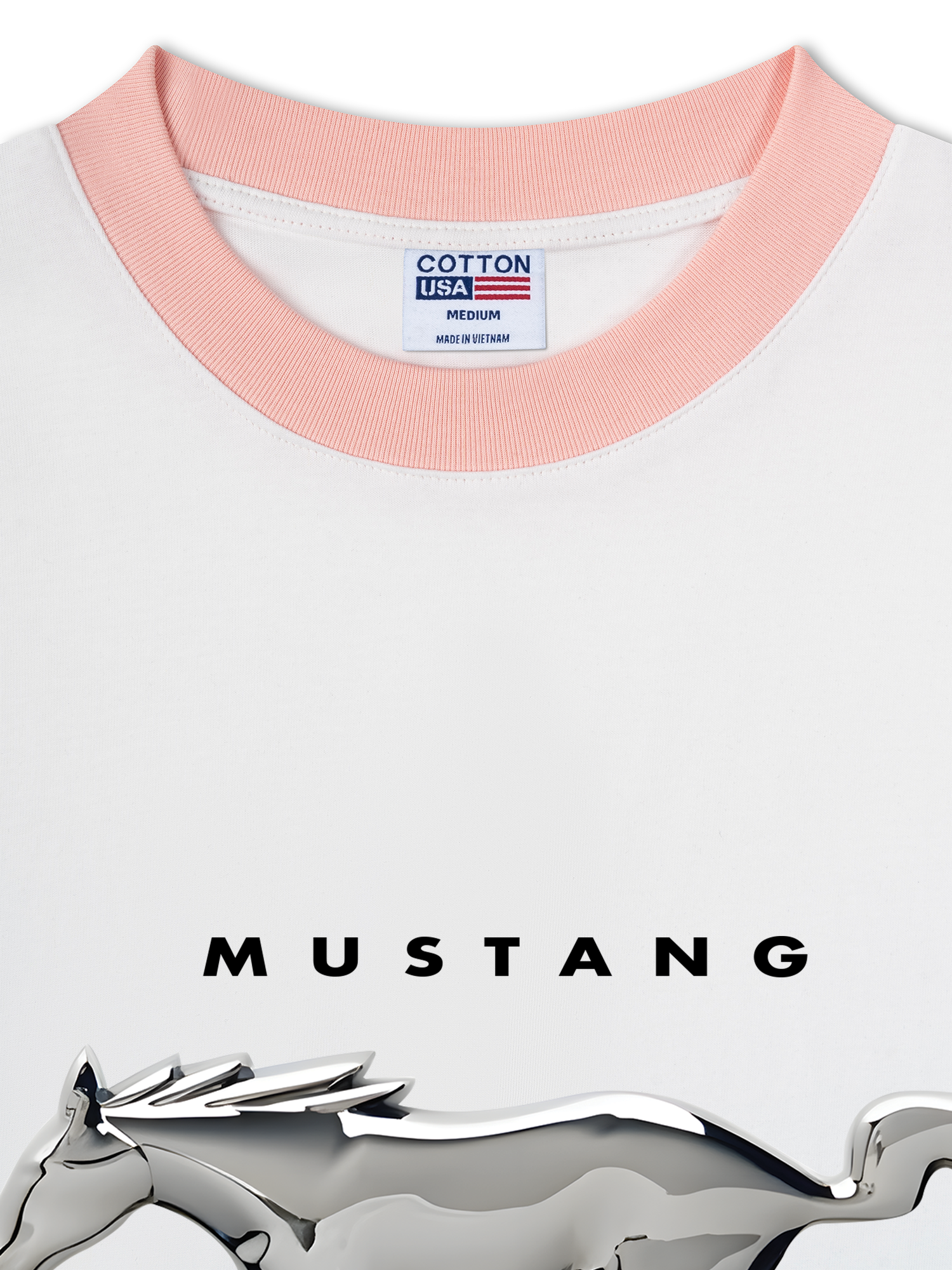 Áo Thun Ringer Relaxed Fit Mustang Horse Logo
