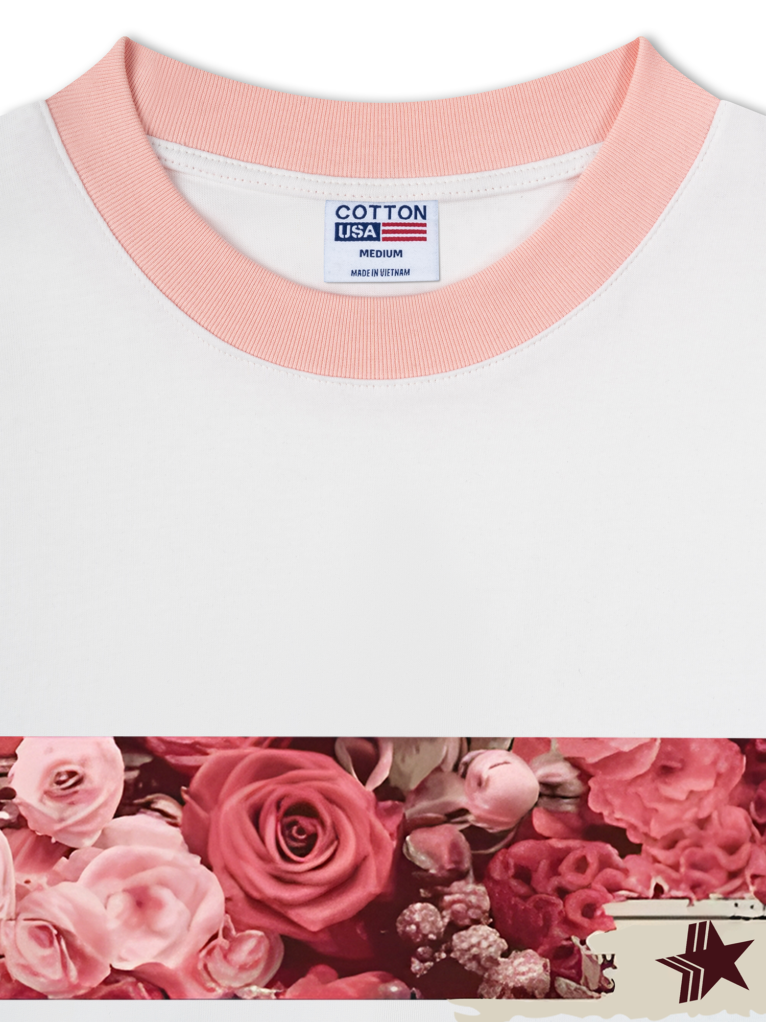 Áo Thun Ringer Relaxed Fit Trending Floral Cotton Usa