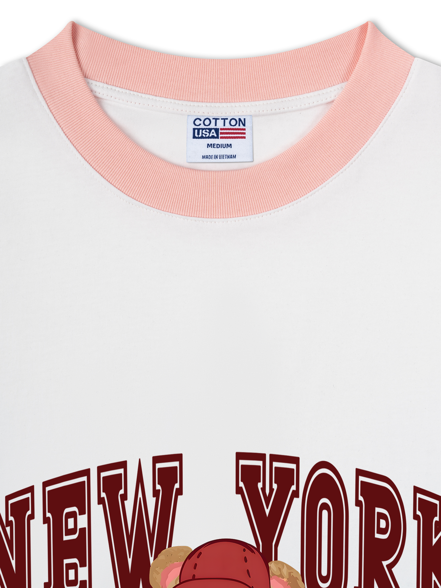 Áo Thun Ringer Relaxed Fit City New York Red Bear