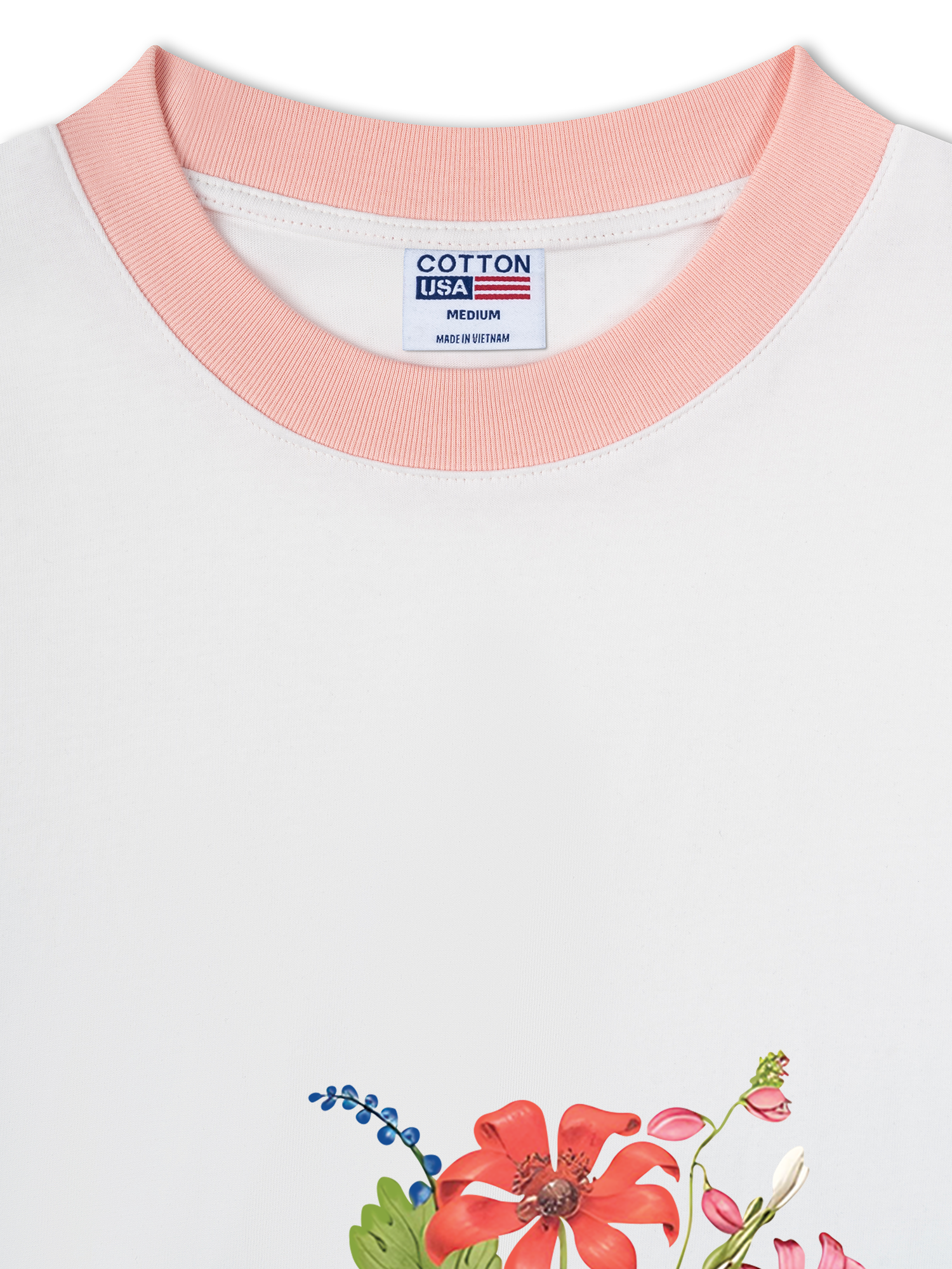 Áo Thun Ringer Relaxed Fit Bouquet of Flowers