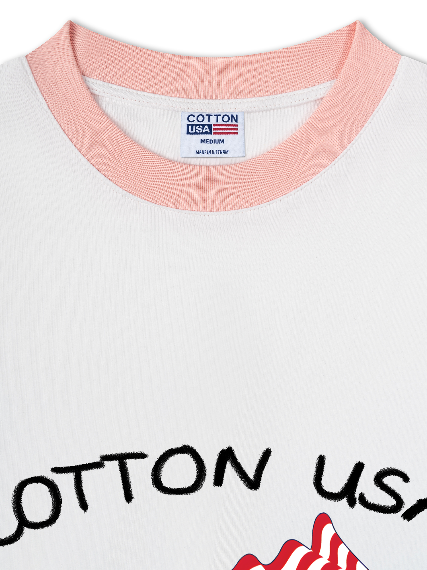 Áo Thun Ringer Relaxed Fit USA Floral Cotton Usa