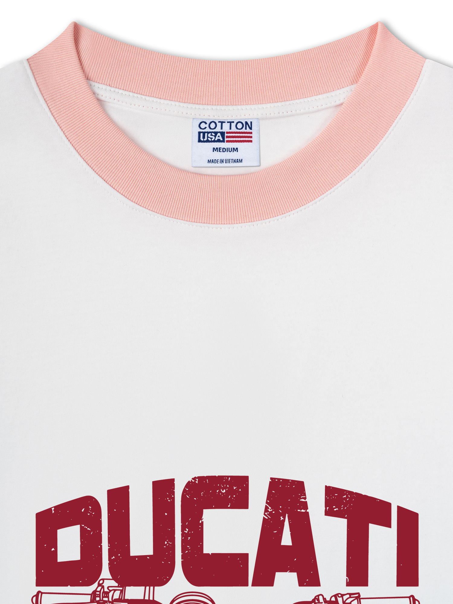 Áo Thun Ringer Cotton Cao Cấp Relaxed Fit Ducati Vintage