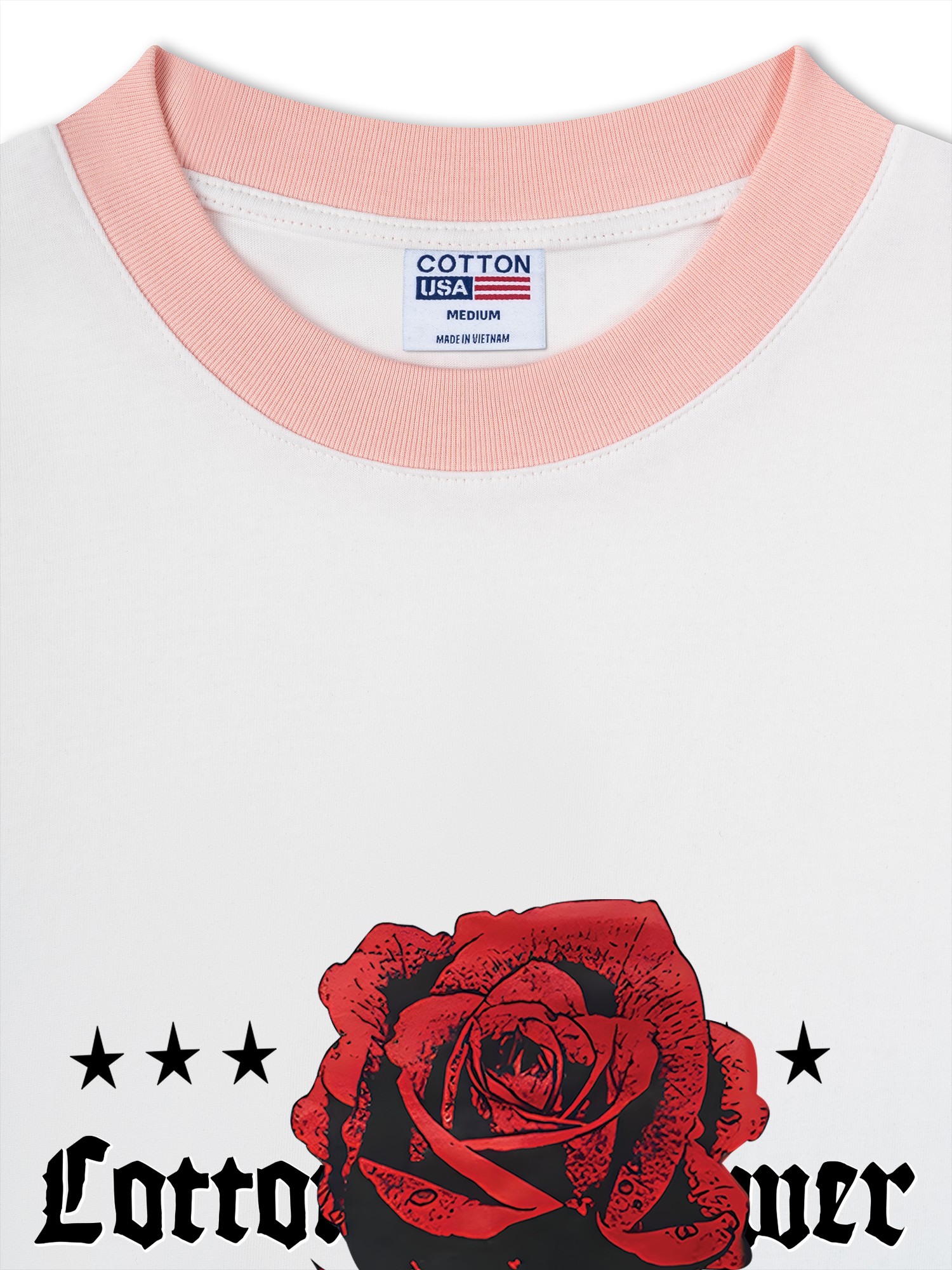 Áo Thun Ringer Relaxed Fit Floral Rose Flower