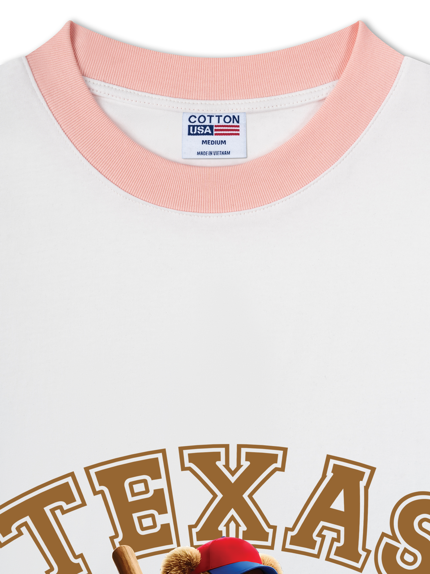 Áo Thun Ringer Relaxed Fit Baseball Texas Teddy Fan Club