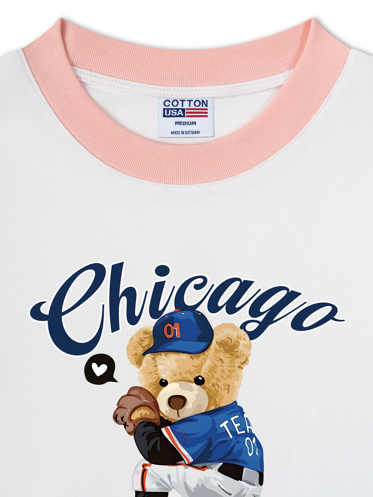 Áo Thun Ringer Relaxed Fit Baseball Chicago Cubs