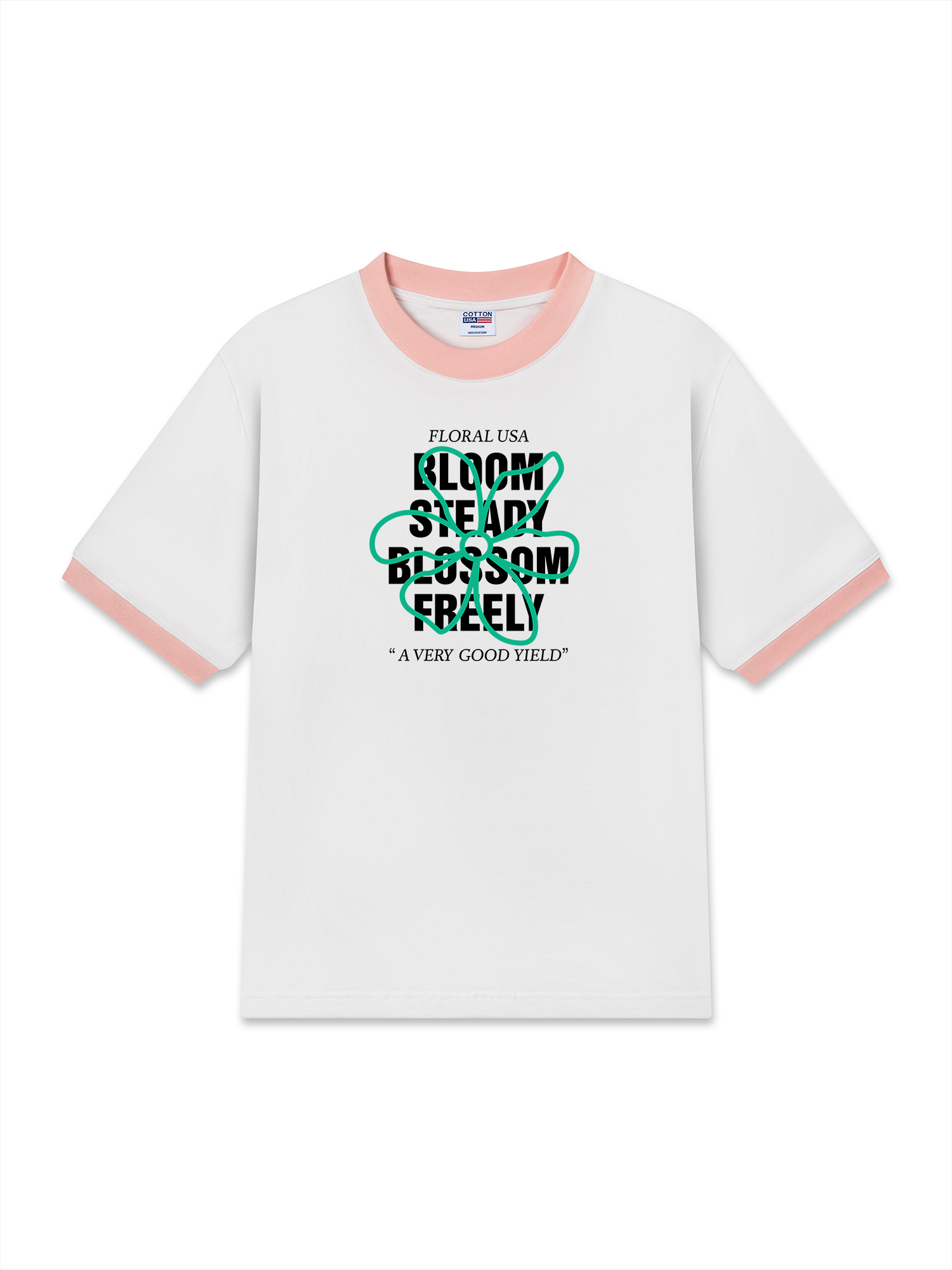 Áo Thun Ringer Relaxed Fit Floral Bloom Steady