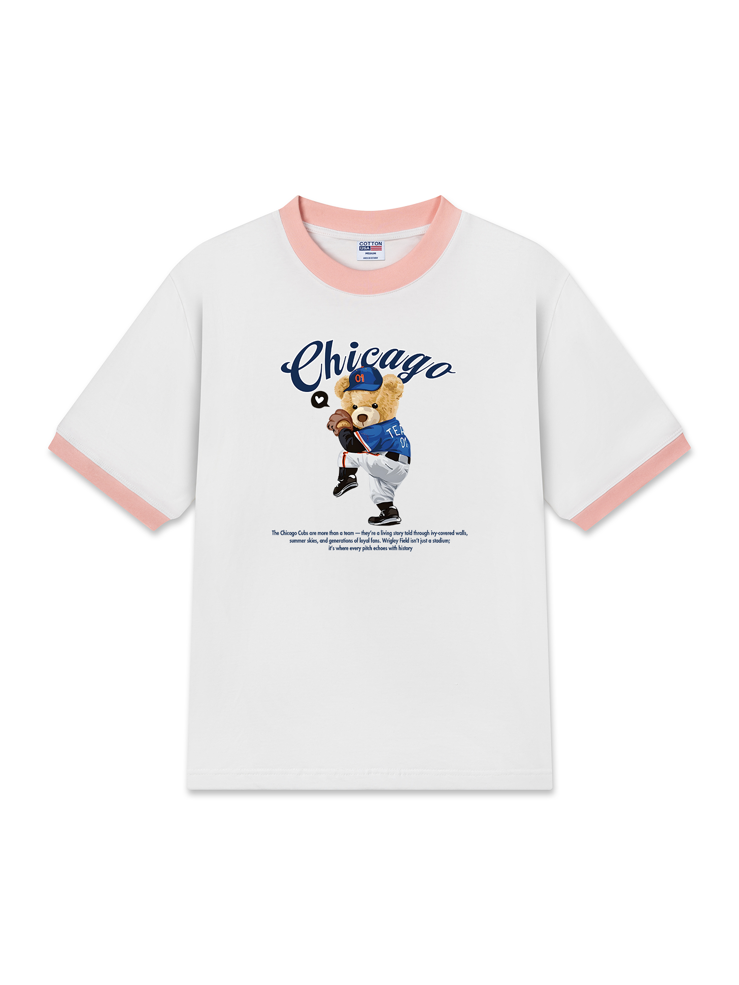 Áo Thun Ringer Relaxed Fit Baseball Chicago Cubs