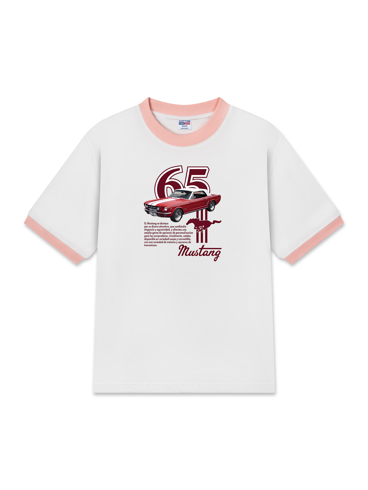 Áo Thun Ringer Relaxed Fit Mustang Red Version Retro