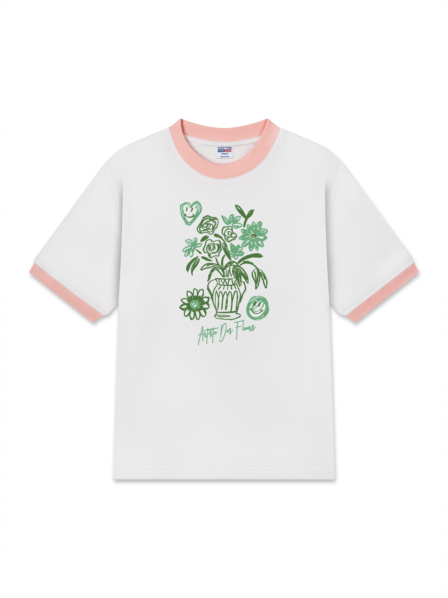 Áo Thun Ringer Relaxed Fit Floral Artiste Des Fleurs