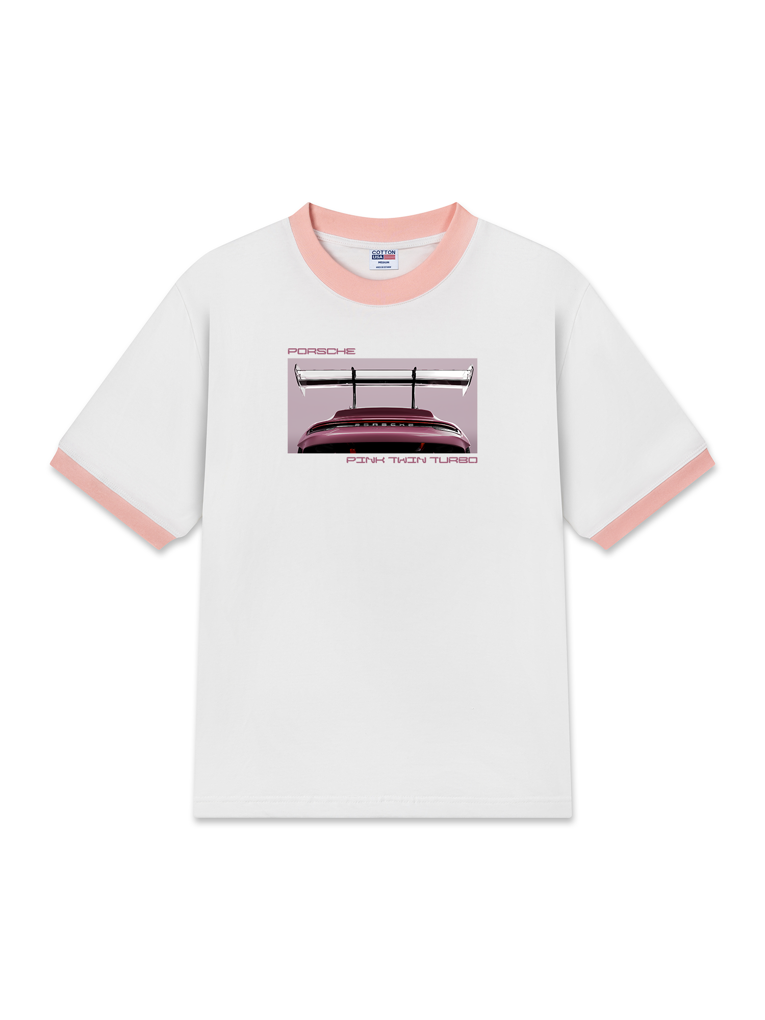 Áo Thun Ringer Relaxed Fit Porsche Pink Twin Turbo