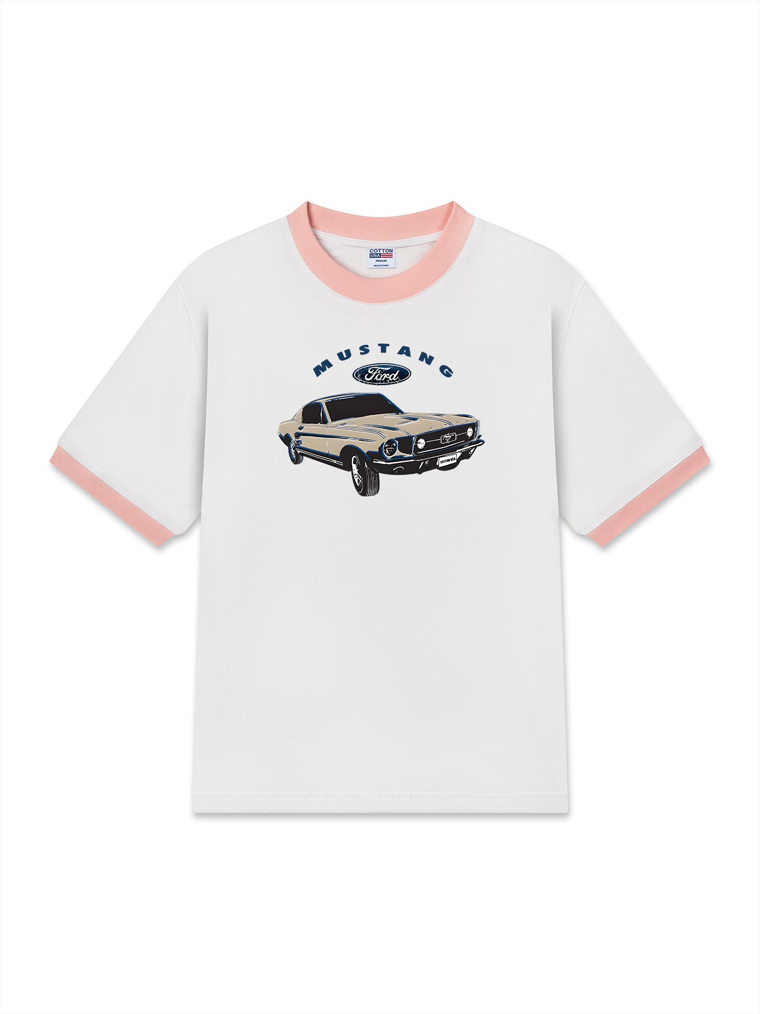 Áo Thun Ringer Relaxed Fit Mustang Ford Retro 90s