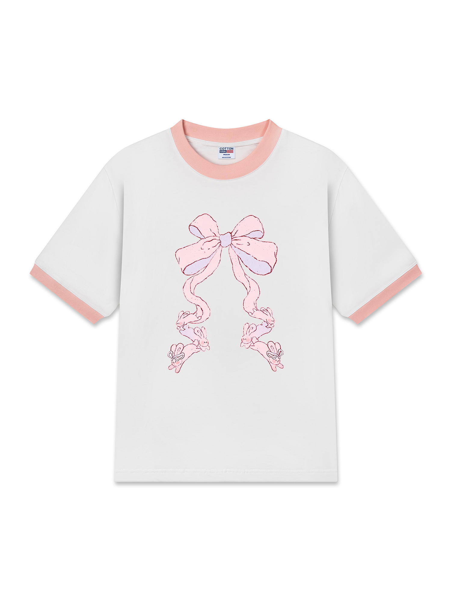 Áo Thun Ringer Relaxed Fit Rabbit Ribbon