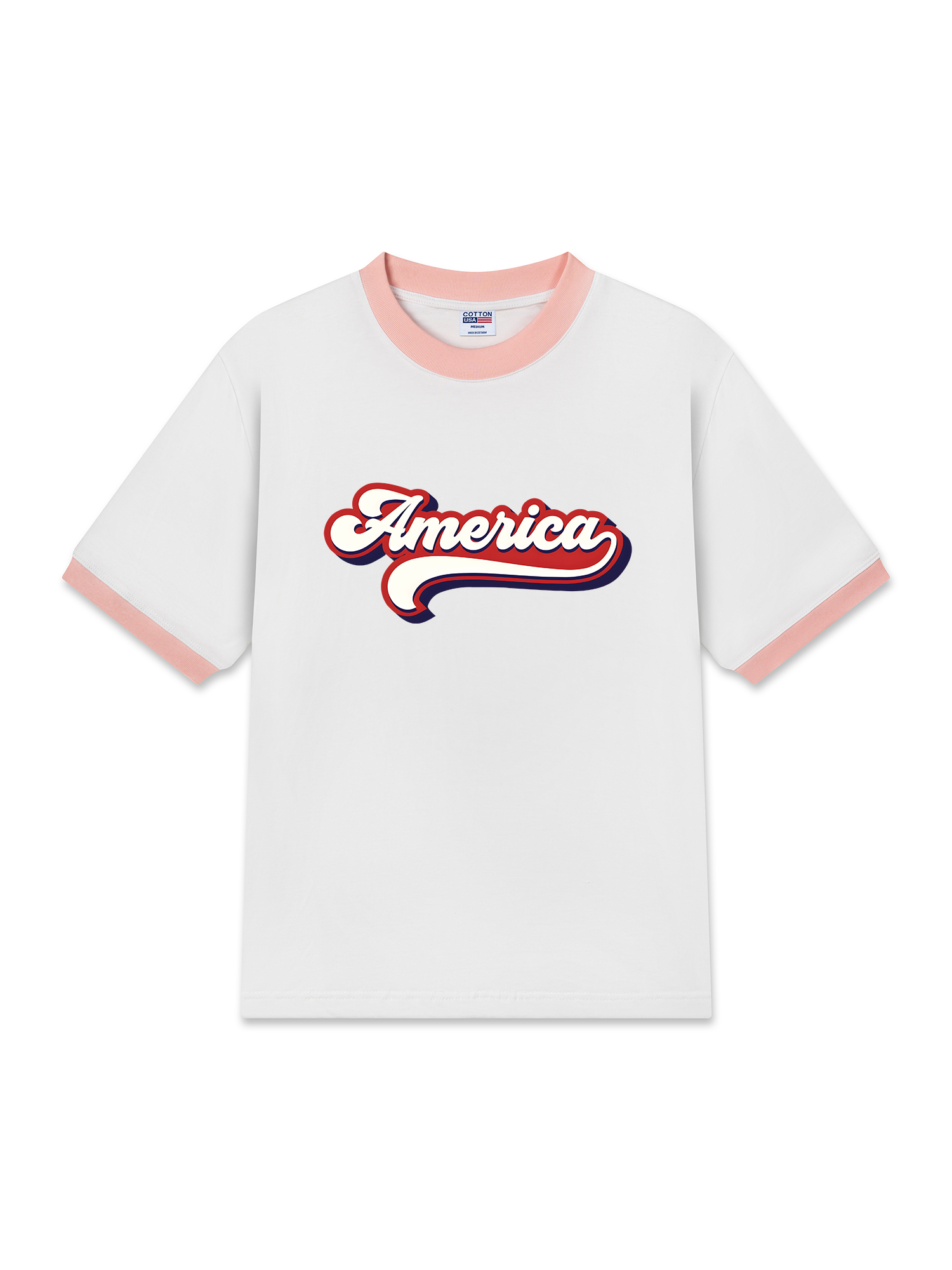 Áo Thun Ringer Relaxed Fit USA Vintage America