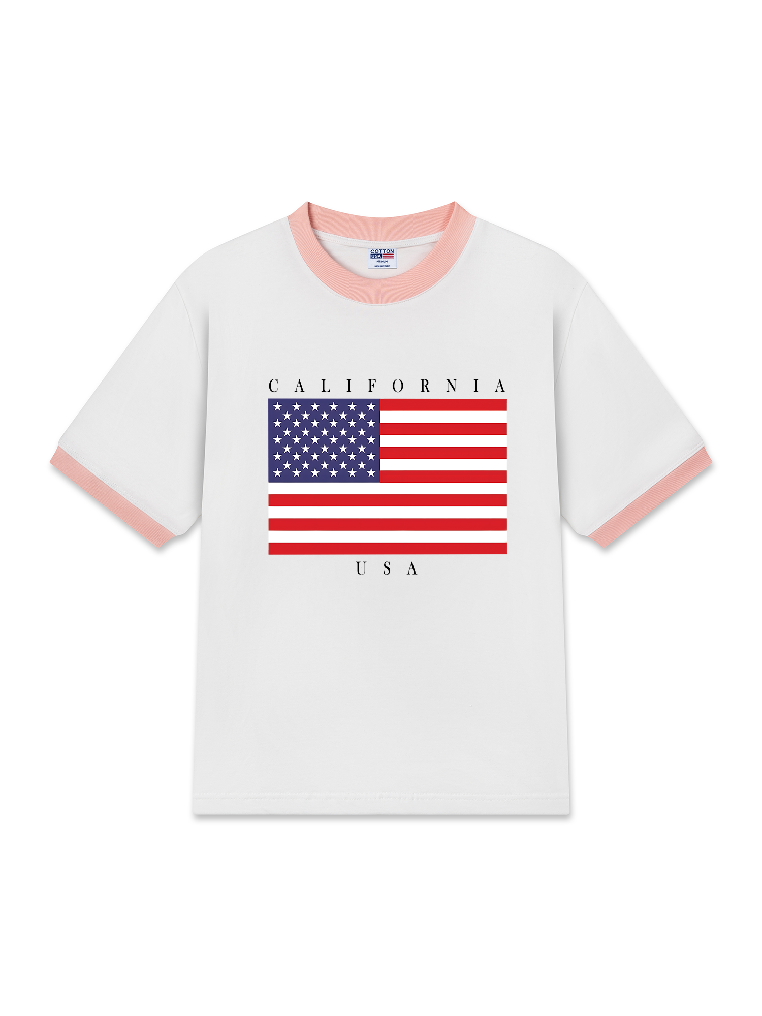 Áo Thun Ringer Relaxed Fit USA California Basic Style