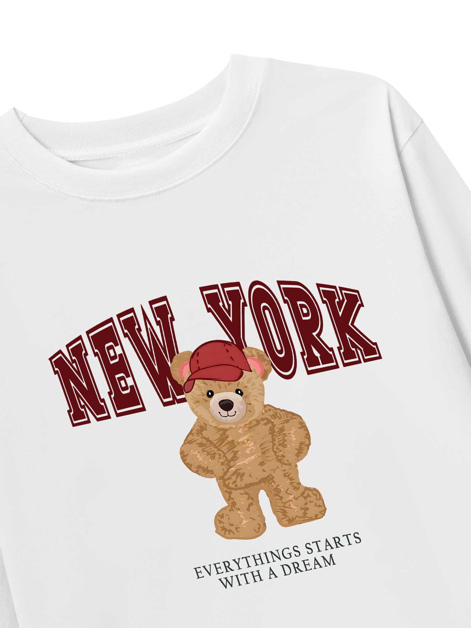 Áo Thun Dài Tay City New York Red Bear