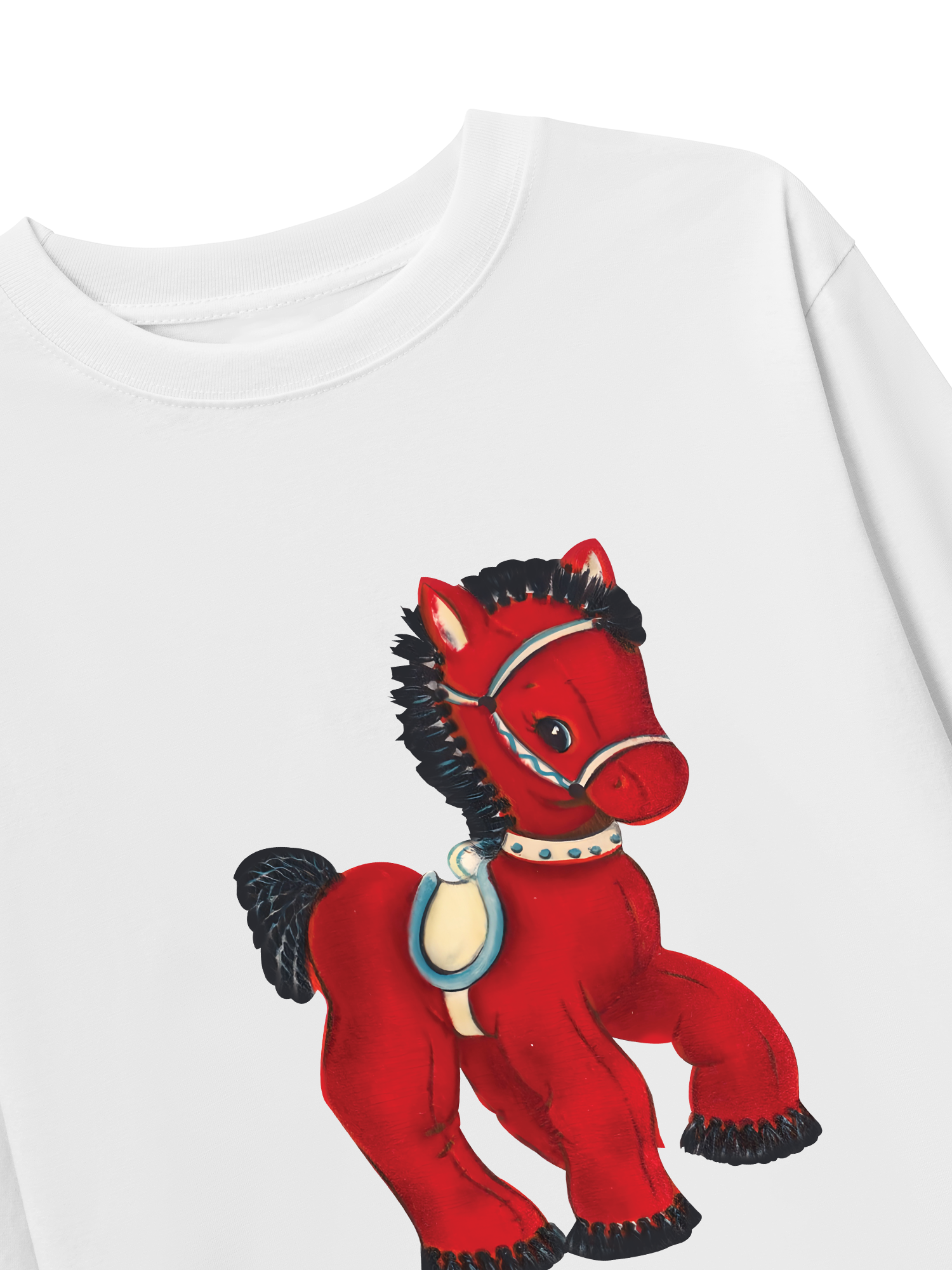 Áo Thun Dài Tay Retro Red Horse