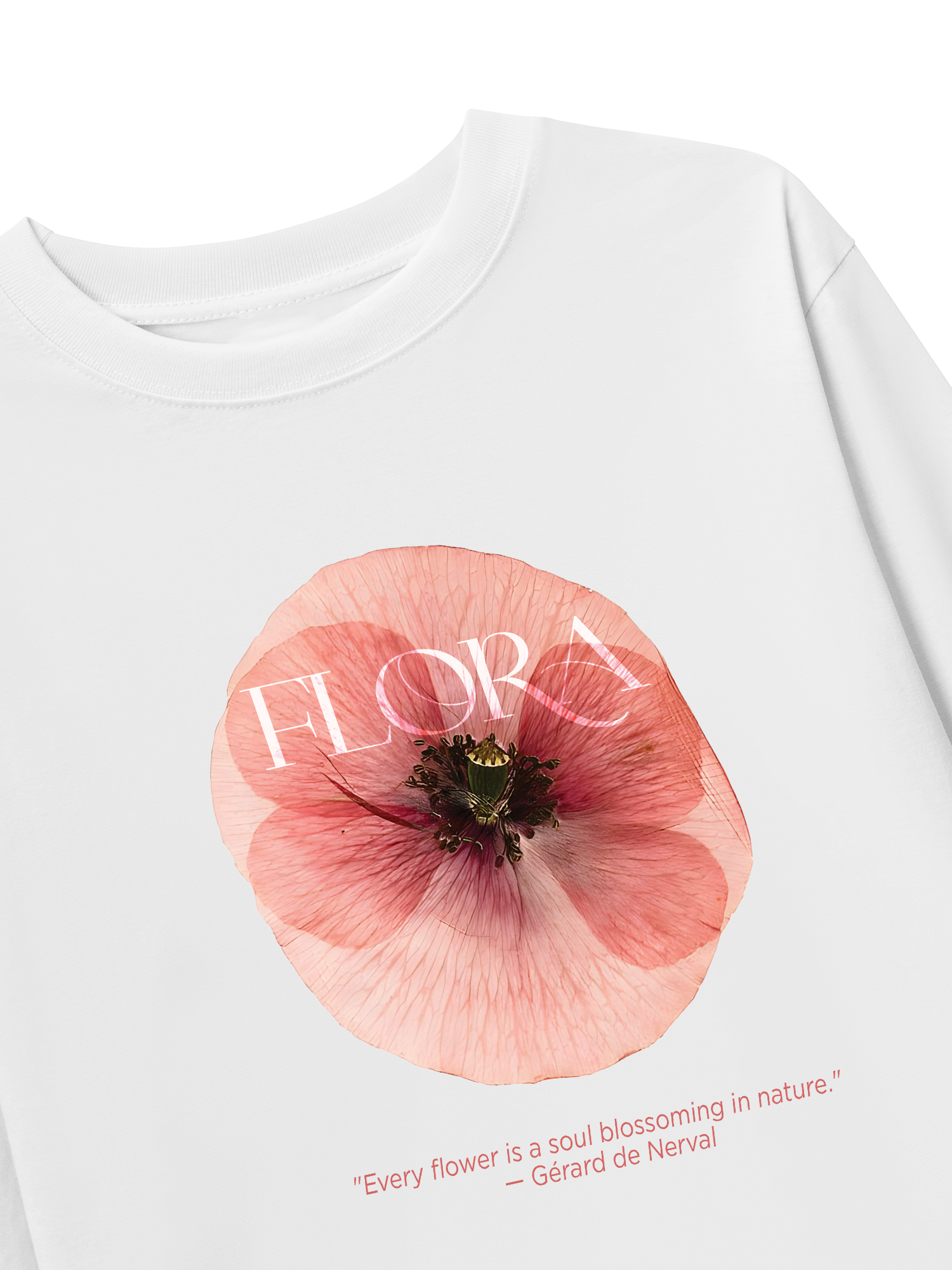 Áo Thun Dài Tay Floral Quote