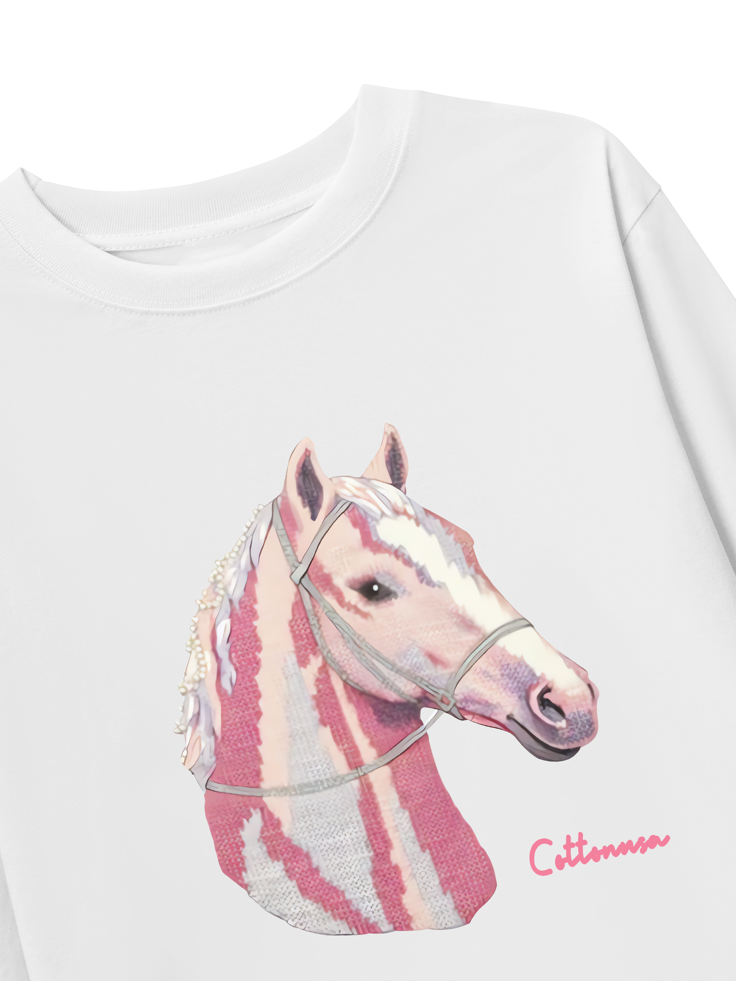 Áo Thun Dài Tay Cute Pink Horse