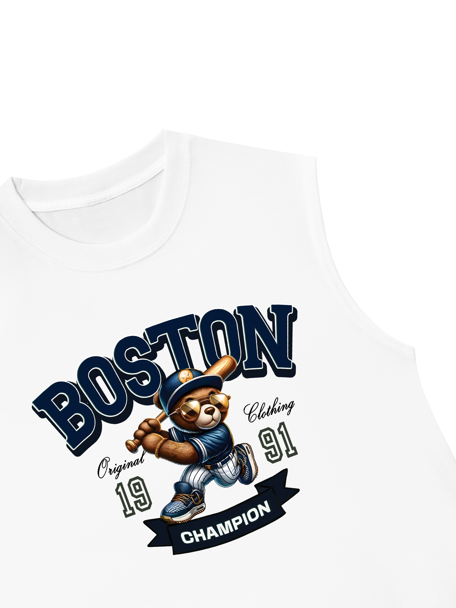 Áo Ba Lỗ Relaxed Fit Baseball Boston Teddy