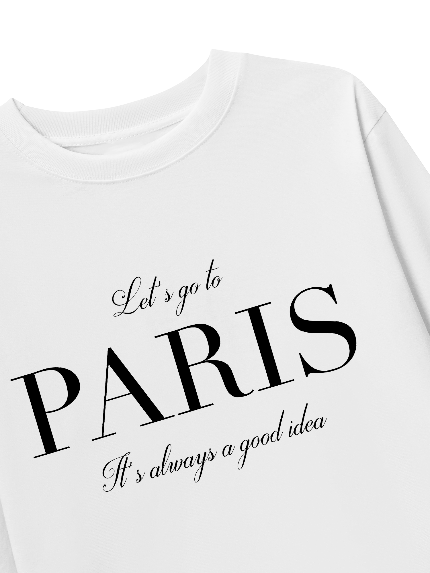 Áo Thun Dài Tay City Let's go to Paris đen