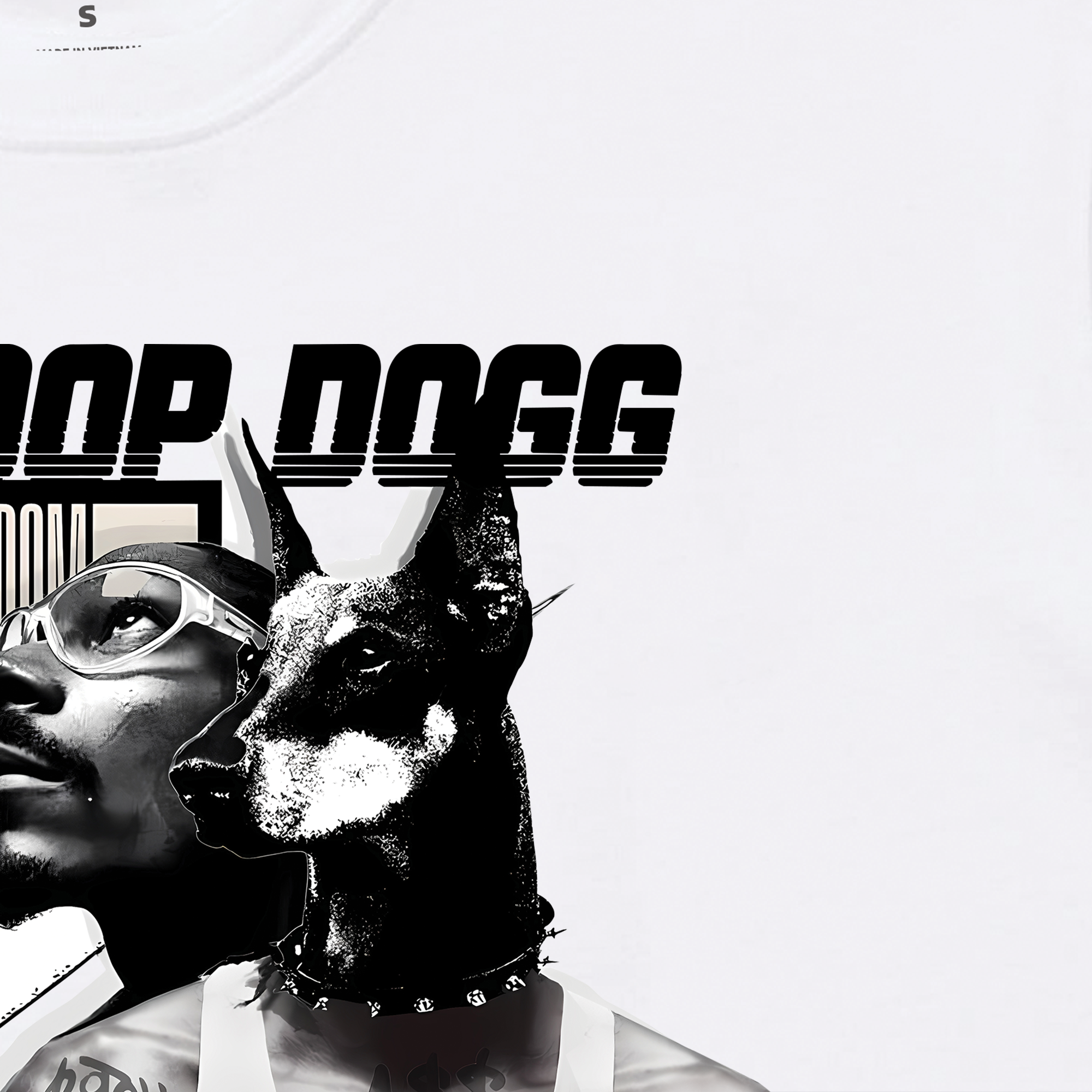 Áo Thun Oversize Rapper Black And White Snoop Dog