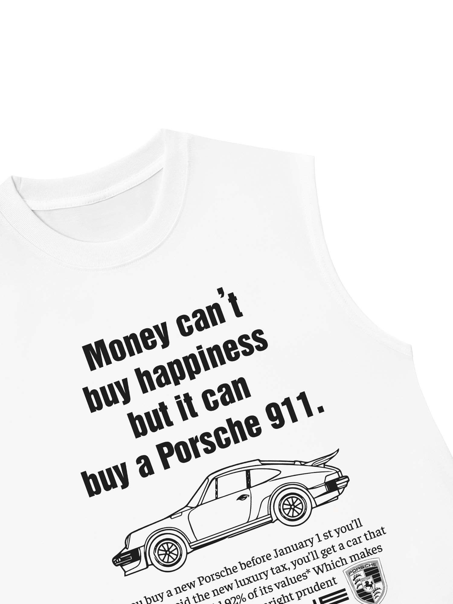 Áo Ba Lỗ Relaxed Fit Porsche Money Can_t Buy Happiness