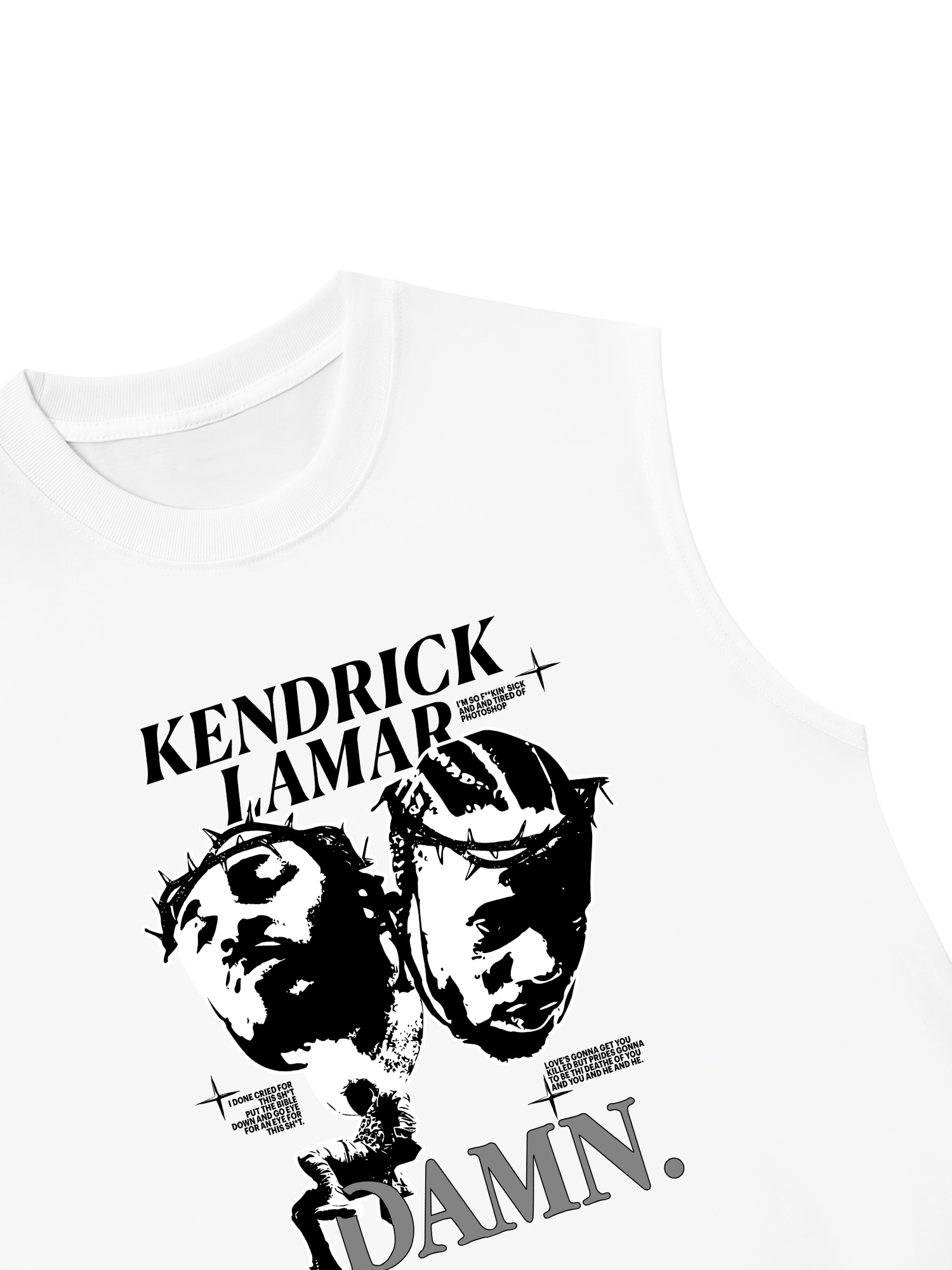 Áo Ba Lỗ Relaxed Fit Rapper Kendrick Lamar Damn