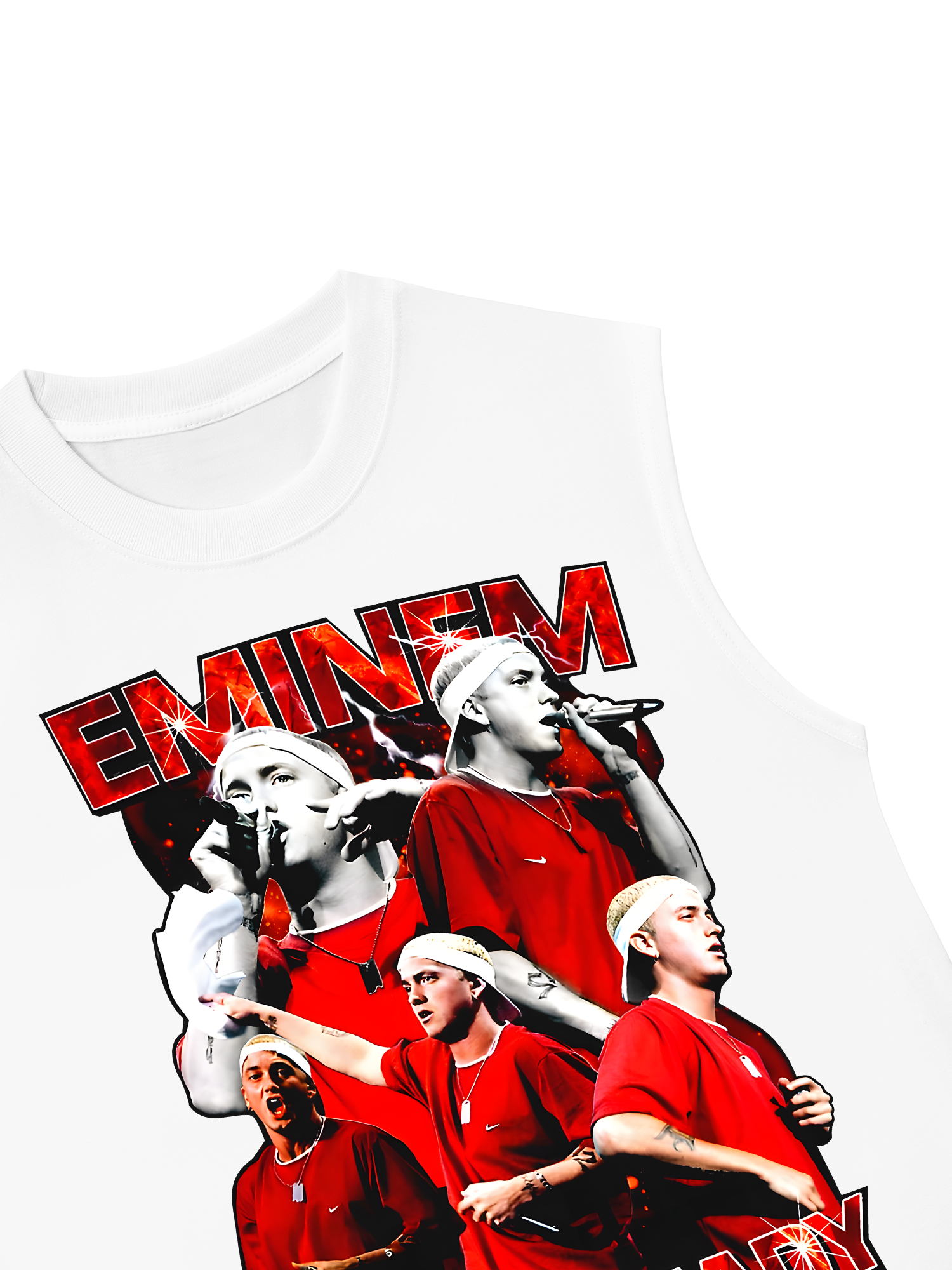 Áo Ba Lỗ Relaxed Fit Rapper Eminem Red Flames
