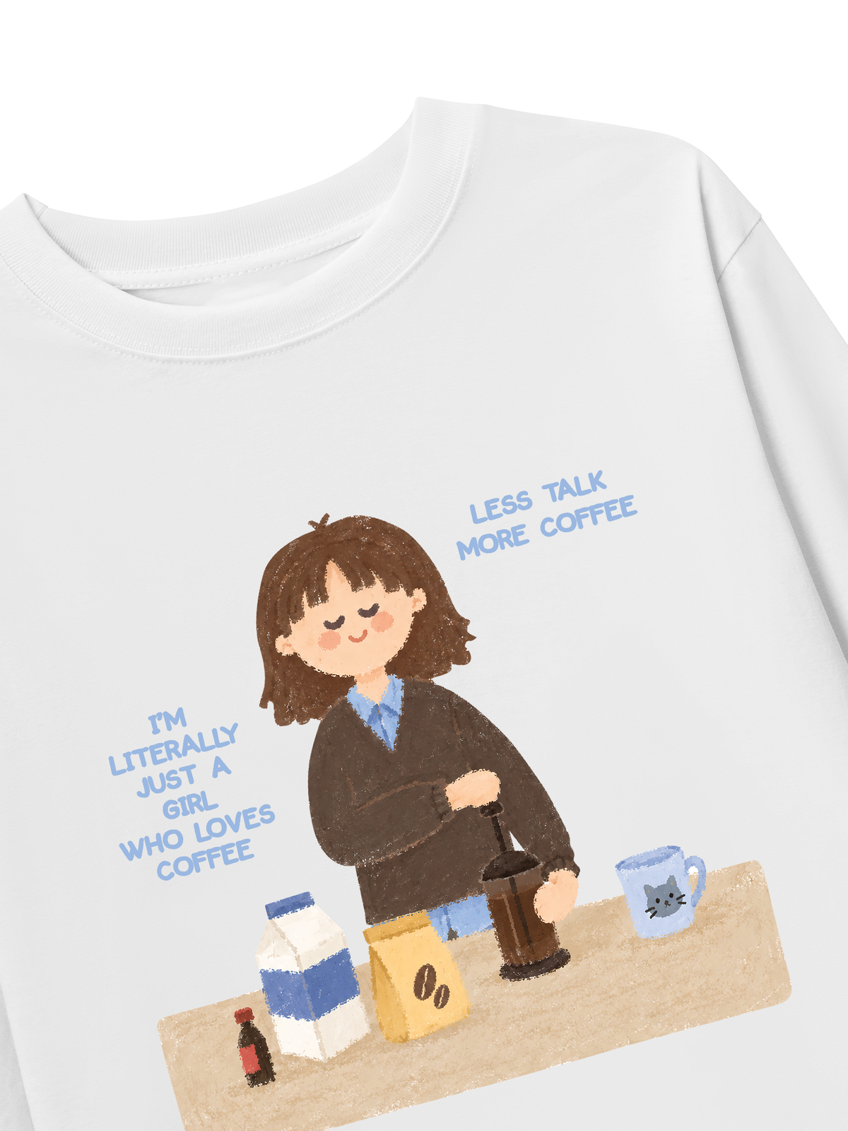 Áo Thun Dài Tay Girl Love Coffee