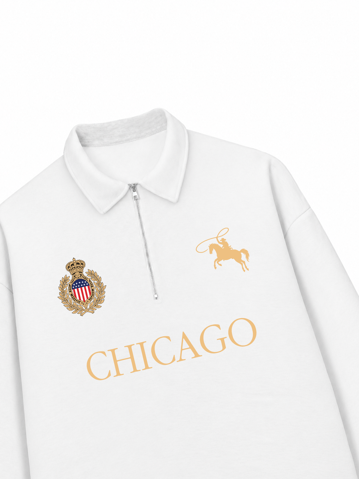 Áo Sweater Polo Nỉ Hai Da Vintage Chicago