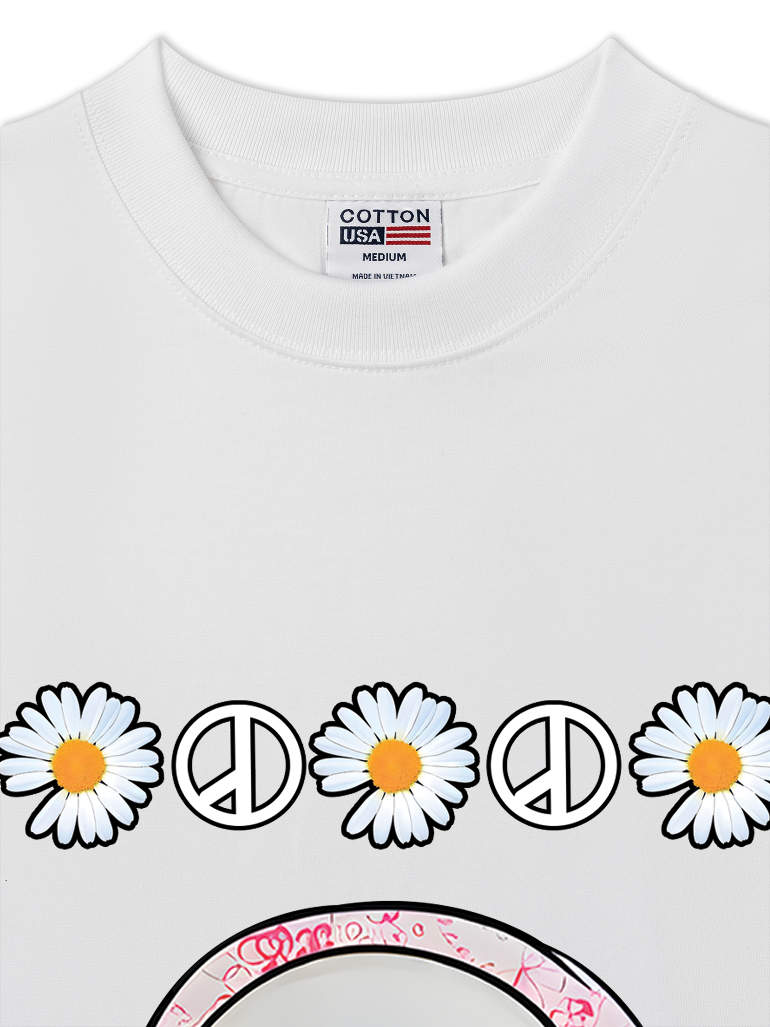 Áo Thun Relaxed Fit Floral With GD Chibi Daisy Flower