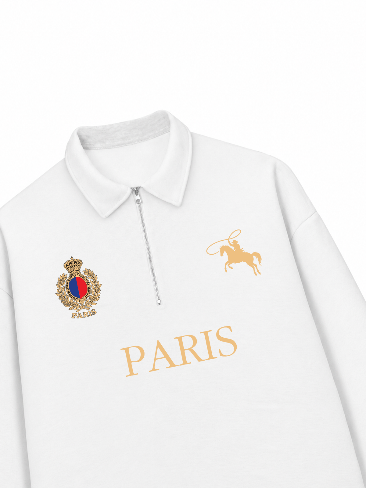 Áo Sweater Polo Nỉ Hai Da  Vintage Paris