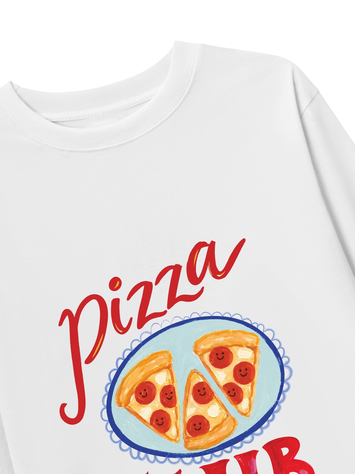 Áo Thun Dài Tay Yummy Mood Pizza Girl Club