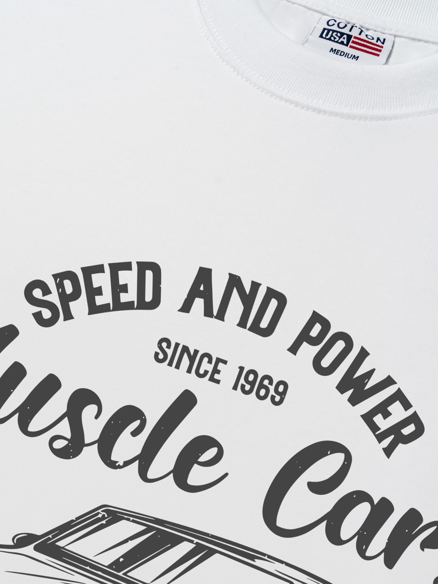 Áo Thun Relaxed Fit Speed And Power Muscle Cars