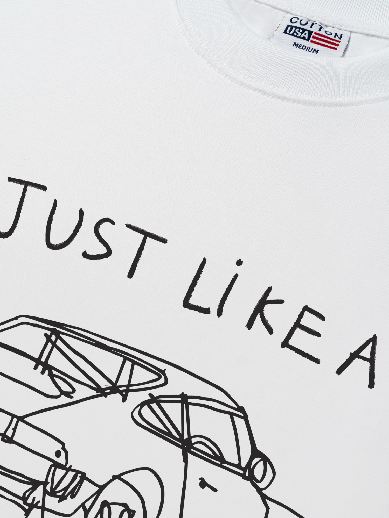 Áo Thun Relaxed Fit Classic Car Black And White