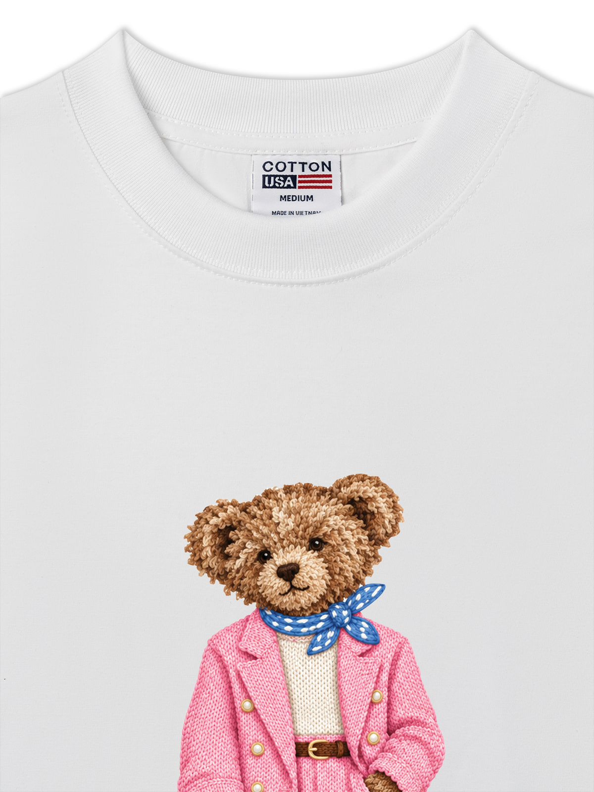 Áo Thun Relaxed Fit Bear Pink Vest