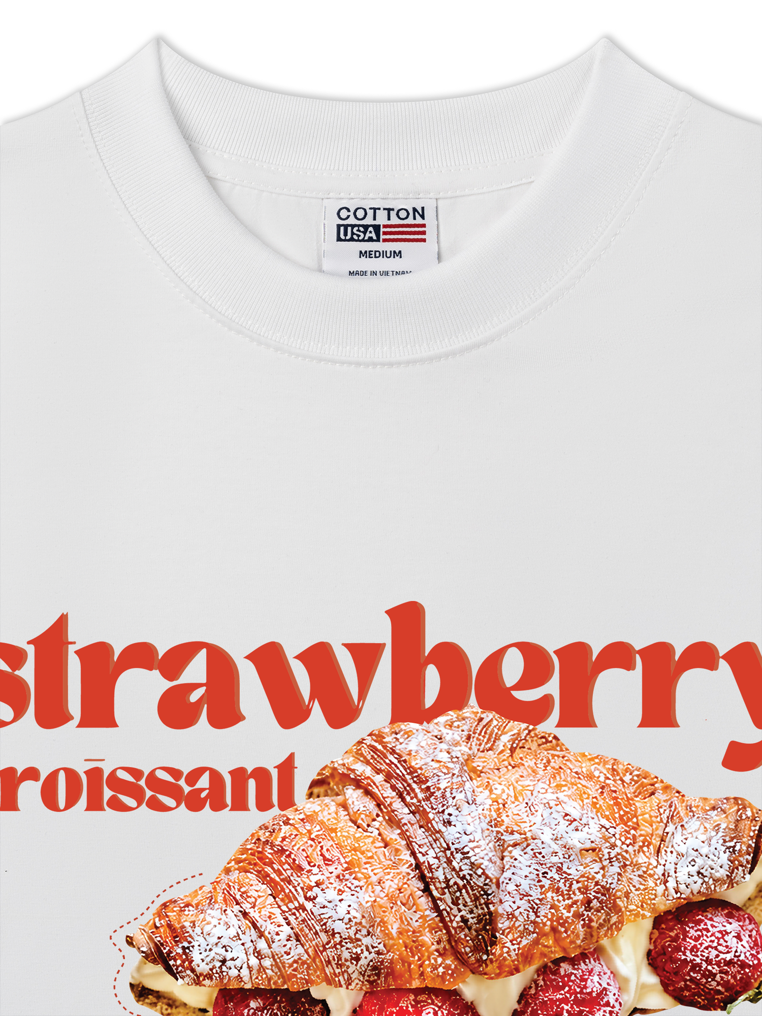 Áo Thun Relaxed Fit Yummy Mood Strawberry Croissant