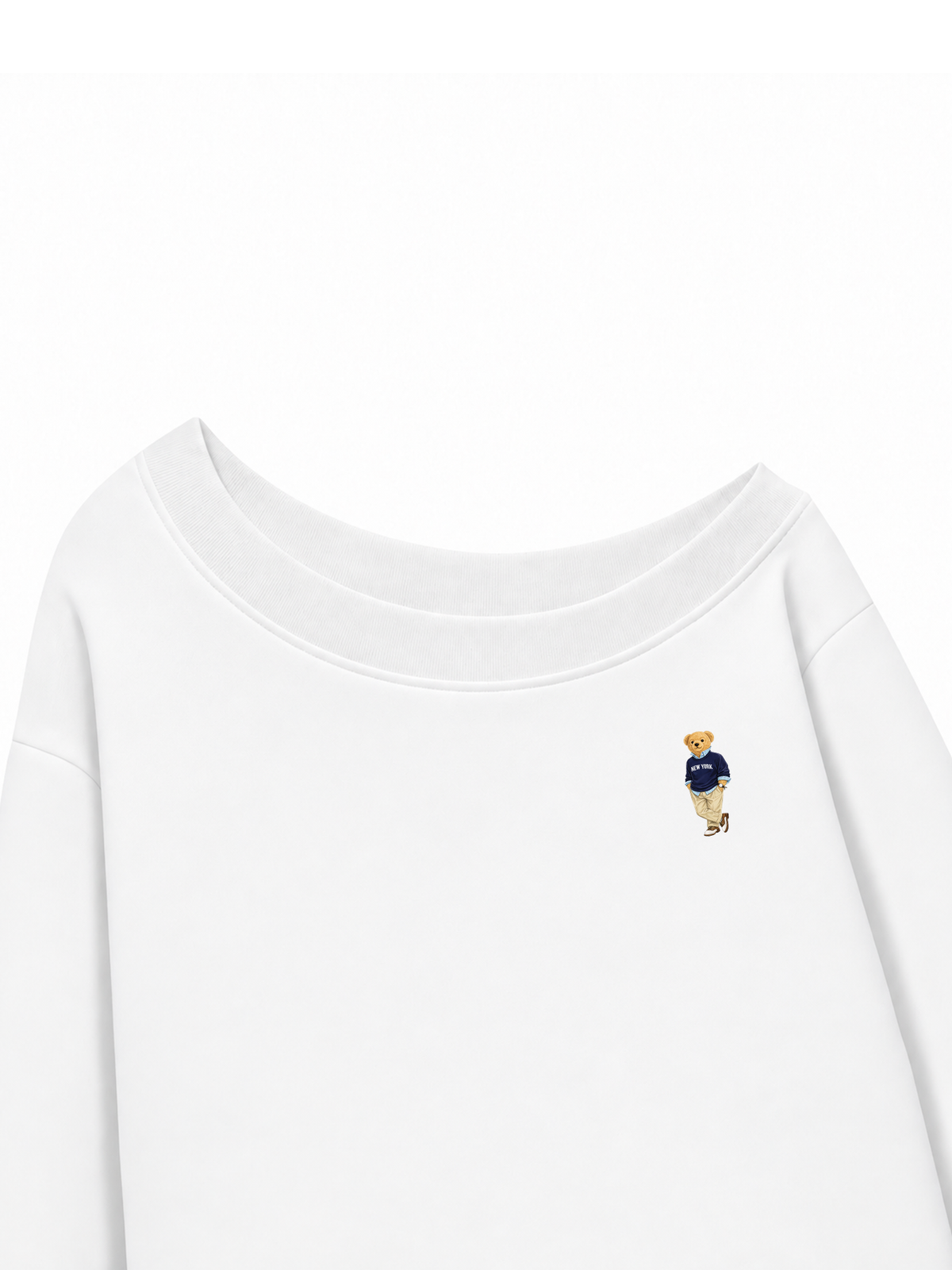 Áo Sweater Lệch Vai Nỉ Hai Da Classic Bear